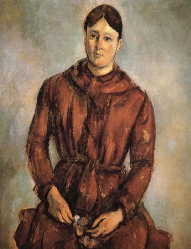 Paul Cezanne to wear red clothes Mrs Cezanne oil painting image